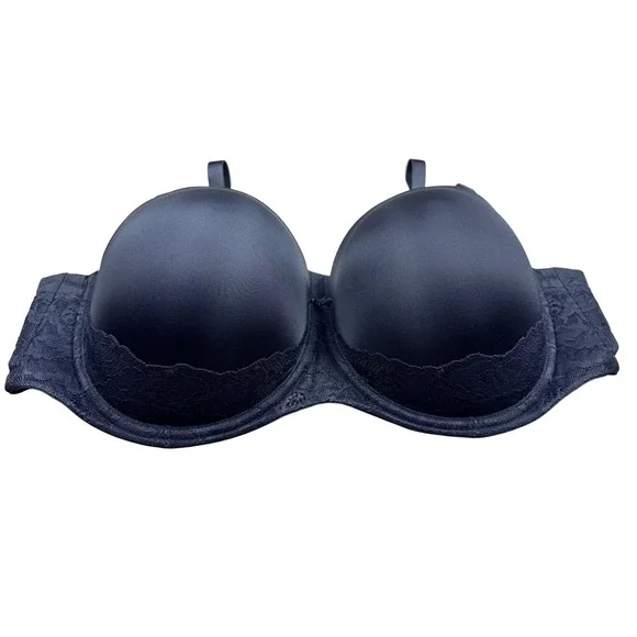 Torrid Bombshell Everyday Strapless Push-Up Bra Black Lace Trim 46DDD - Picture 7 of 13